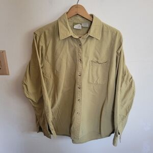 Allegheny Trail Long Sleeve Button Down Cotton Flannel Tan Olive XL Extra Large